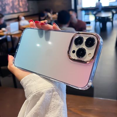 Case For iPhone 14 13 12 11 Pro Max Mini 14 Plus Purple Gradient Silicone Luxury Fashion Glitter Clear Soft Cover,FU,for iphone 11 Pro