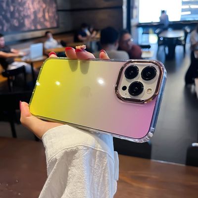 Case For iPhone 14 13 12 11 Pro Max Mini 14 Plus Purple Gradient Silicone Luxury Fashion Glitter Clear Soft Cover,EM,For iPhone 14 Plus