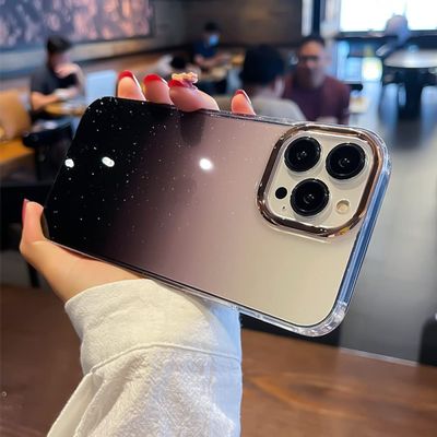 Case For iPhone 14 13 12 11 Pro Max Mini 14 Plus Purple Gradient Silicone Luxury Fashion Glitter Clear Soft Cover,as,For iPhone 13