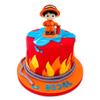Ercadio 1 Pack 3D Resin Fireman Cake Toppers 3D Fireman Department Cake Picks for Fire Theme Baby Shower Birthday Party Cake Decoration Supplies view 1