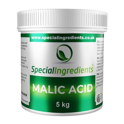 Special Ingredients Malic Acid Powder 5kg Premium Quality Natural Origin - Vegan, Non-GMO - Recyclable Container
