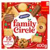 McVitie's Family Circle 10 premium varities Assortment of Creams, Chocolate, Jam and other Sweet Biscuits 400g, Bulk cookies, Perfect for Gifting, Mum, & Dad by zamfoods nutrition information pack view 2