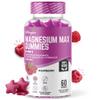 Magnesium Gummies for Adults High Absorption 252.6mg (60 Gummies) Elemental Magnesium from Citrate Malate Glycinate Vegan Raspberry Flavour Sleep Relaxation & Muscle Support Non-GMO Gluten-Free view 1