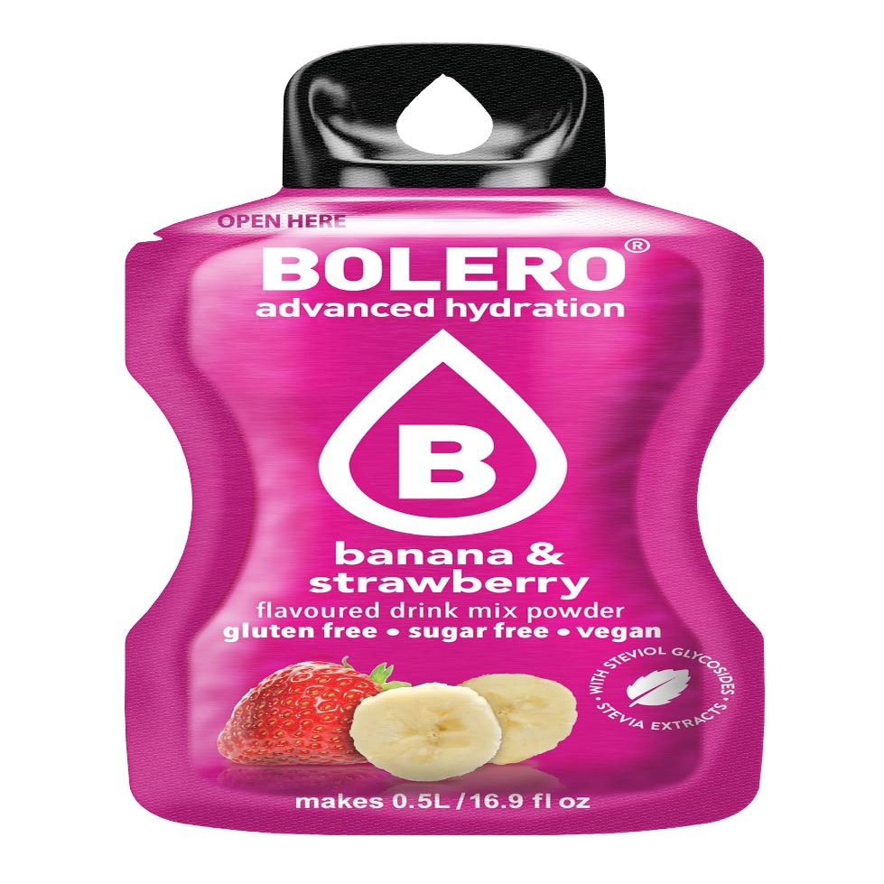 Bolero Drink Sticks White Grape, 12 Sticks to Mix with 500ml of Water (banana & strawberry, 3g)