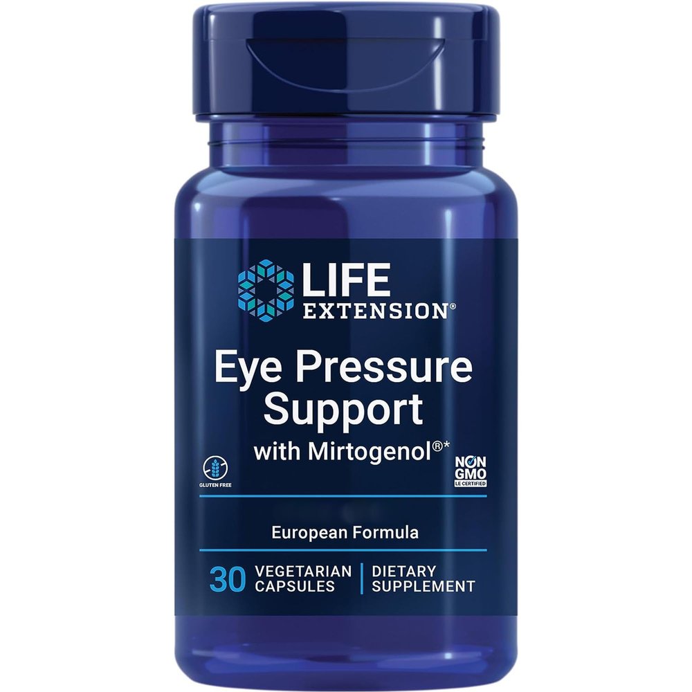 Life Extension Eye Pressure Support with Mirtogenol, Blueberry Extract and Pycnogenol, 30 Vegan Capsules, Gluten Free, Vegetarian, Soy Free, Non-GMO