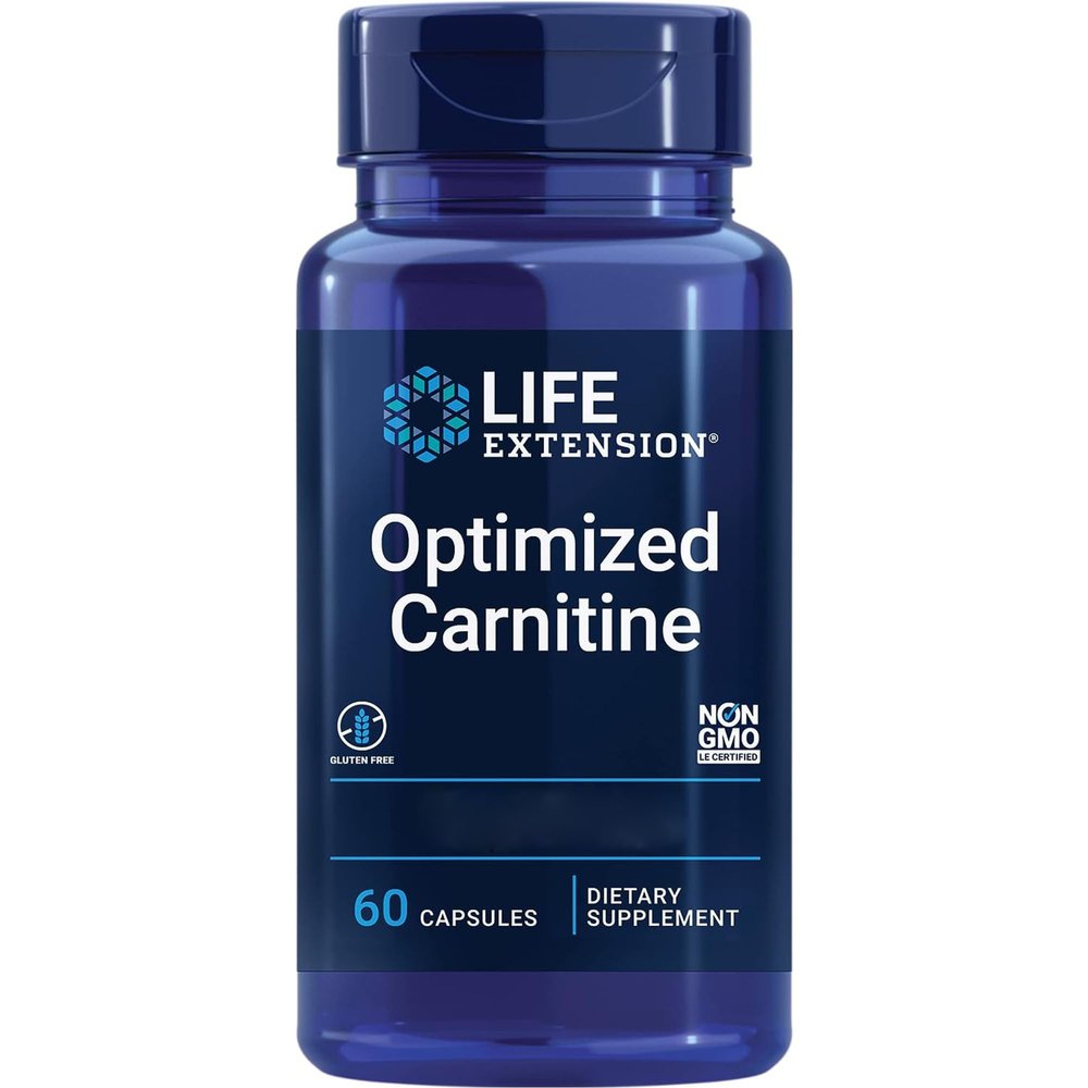 Life Extension Optimised L-Carnitine, 700mg, High Dose, 60 Vegan Capsules, Laboratory Tested, Gluten Free, Vegetarian, Soy Free, Non-GMO