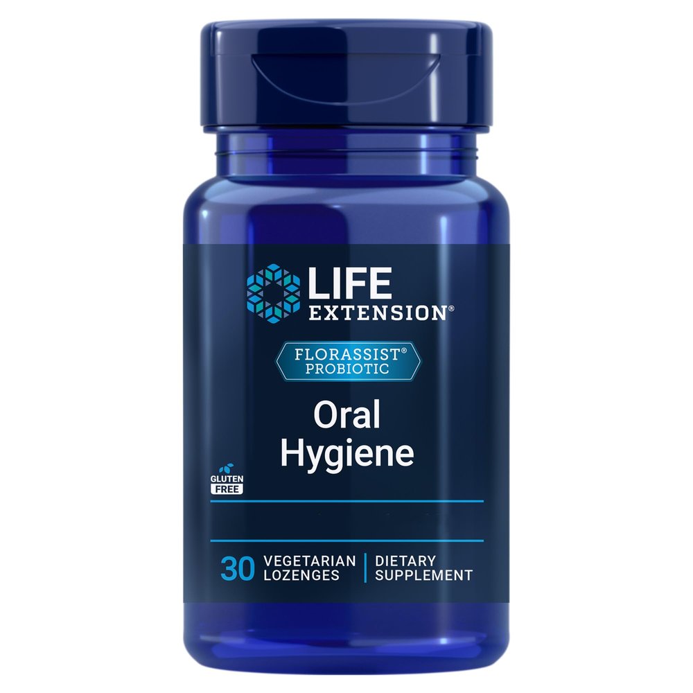 Life Extension Florassist Oral Hygiene, with S. salivarius, 30 lozenges, Laboratory-Tested, Gluten-Free, Vegetarian, Soy-Free, Non-GMO
