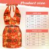 Twistover 4 Pcs 60s 70s Women Hippie Costume Retro Disco Outfit Groovy Halter Top and Bodycon Dress Earrings and Sunglasses(Large) view 2