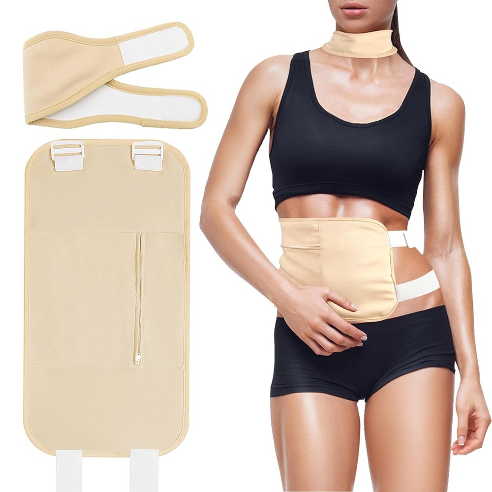 2 Pcs Castor Oil Pack Wrap Kit, Reusable Castor Oil Pack Wrap Kit, Adjustable Anti-Leakage Castor Oil Pack, for Liver Detoxification, Aid Sleep Sleep and Digestion, relieves Constipation (Khaki)