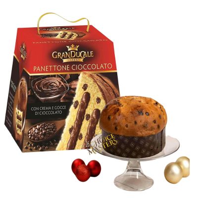 Italian Panettone | Panettone With Double Delight Chocolate With Chocolate Cream & Chip Pieces | Made With Butter | Traditional Recipe Chocolate Christmas Cake | Suitable For Vegetarians | 750 g