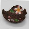 3pcs Coconut Shell Soap Tray Soap Case Soap Dish Leaf Storage Box Modeling Wooden view 4