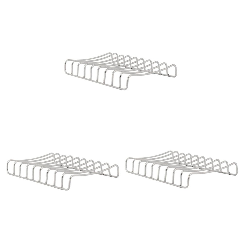 3 Pcs Storage shower soap dish storage rack sink soap dispenser non soap holder Dryer Metal bar counter drying rack soap holder decorate tray Drainage steel wire