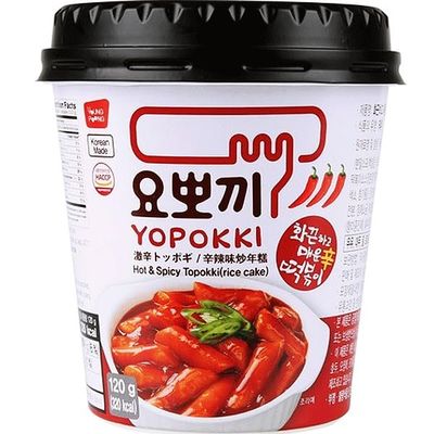Young Poong Yopokki Spicy Topokki Rice Cake Cup, Halal 120g (1 pack)