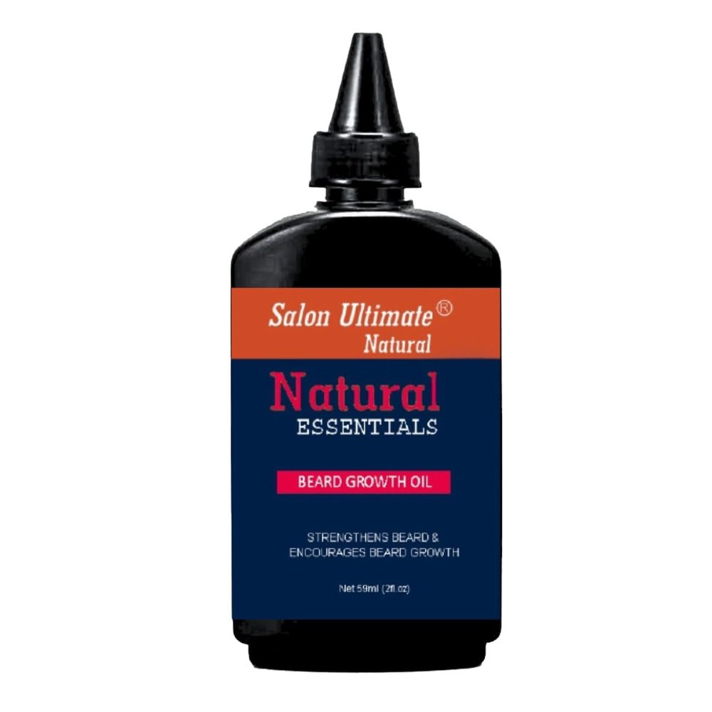 Salon Ultimate 59ML Natural Beard Oil, Strengthens Beard and Encourages Beard Growth, Mens Natural Daily Hair Growth Oil with Biotin, Castor, Argan, Tea-Tree, Jojoba, Peppermint, Reduce Breakage