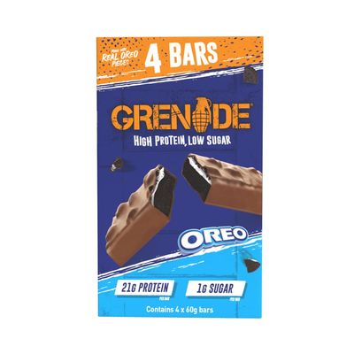 Grenade Oreo Protein Bar - High Protein, Low Sugar, 4 x 60 g