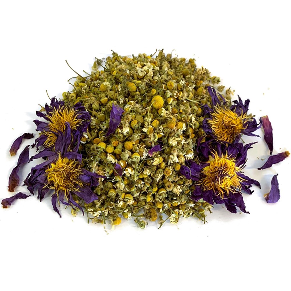 MQH Wholefoods Lotus Flowers Tea Herbal Pre Mix Mixed Blends Premium Quality! AVAILABLE IN 15+ BLENDS (Chamomile & Lotus Tea Mix, 25g)