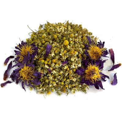 MQH Wholefoods Lotus Flowers Tea Herbal Pre Mix Mixed Blends Premium Quality! AVAILABLE IN 15+ BLENDS (Chamomile & Lotus Tea Mix, 10g)