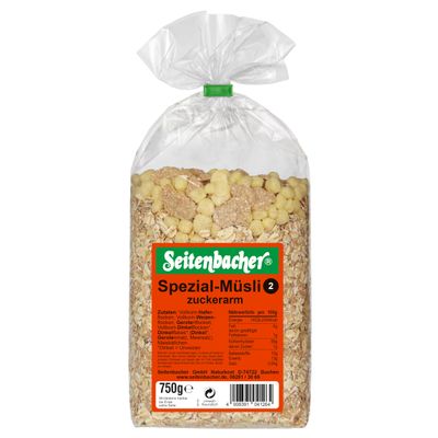 Seitenbacher Special Muesli 2 I with Chia I Whole Grain I No Added Sugar I No Added Fat I No Raisins I (3 x 750 g)
