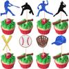 24 PCS Baseball Cupcake Toppers Glitter Baseball Players Sports Theme Cupcake Picks for Baseball Theme Baby Shower Birthday Party Cake Decorations Supplies view 1