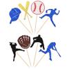 24 PCS Baseball Cupcake Toppers Glitter Baseball Players Sports Theme Cupcake Picks for Baseball Theme Baby Shower Birthday Party Cake Decorations Supplies view 3