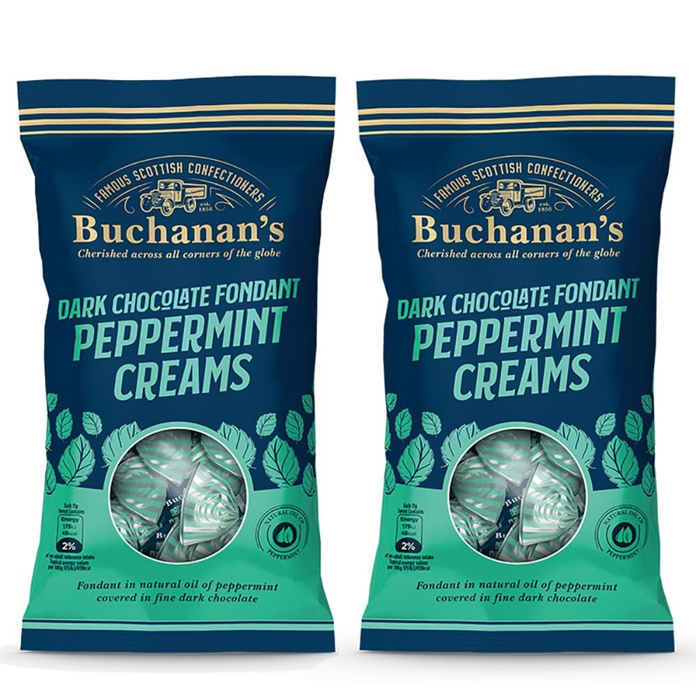 Buchanan's Dark Chocolate Fondant Peppermint Creams 120g (Pack of 2)