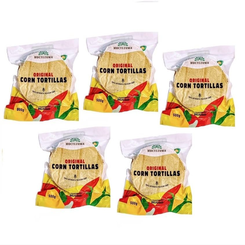 5 x Real Mexican Tortillas with Nixtamal 500 g, Vegan, Gmo-Free, Gluten Free