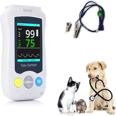 GCCSSBXF Veterinary Pulse Oximeter - Accurate Handheld Vet SPO2 Pulse Rate Monitor with Ear/Tongue SPO2 Sensor - Reliable Animal Health Monitoring Device