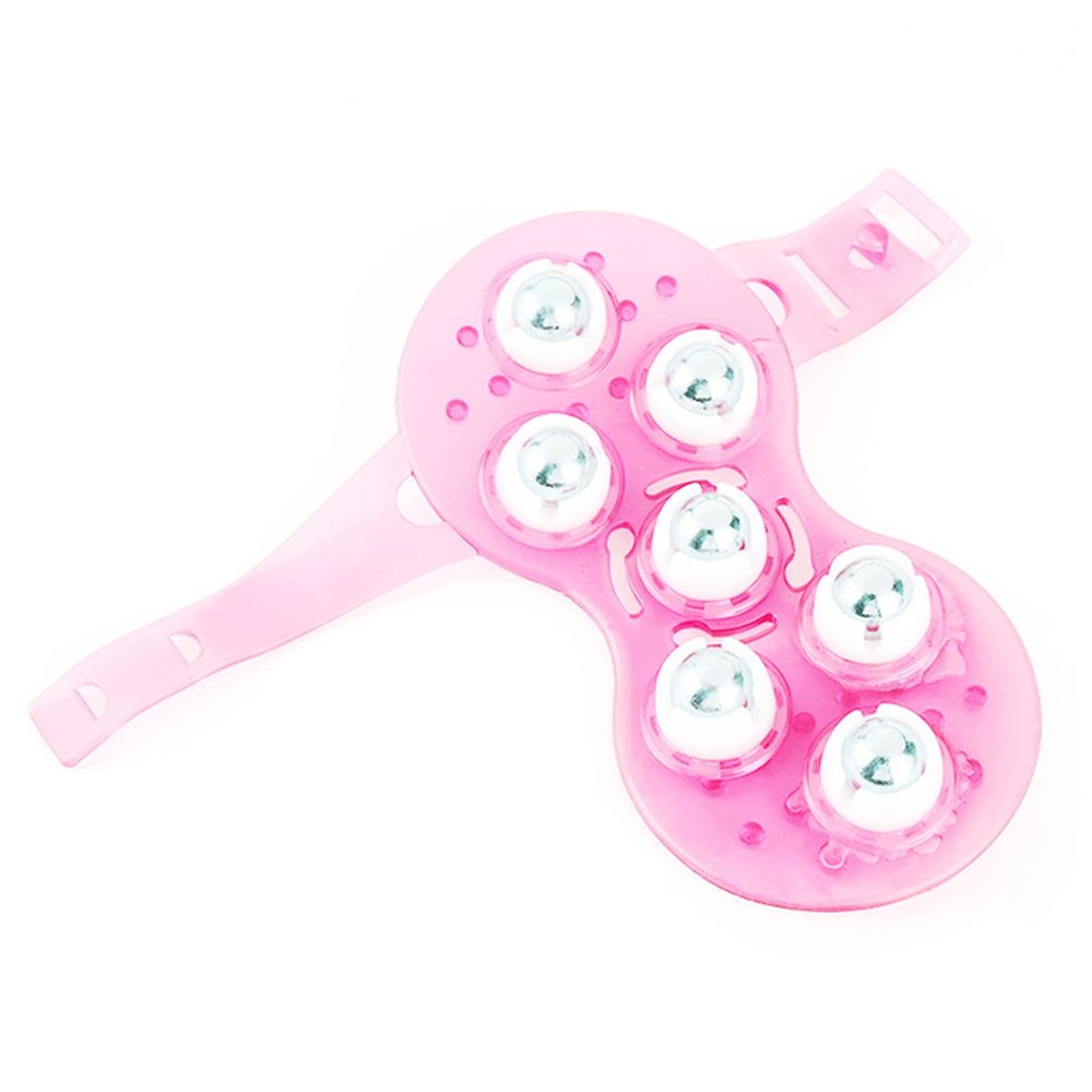 FrEshn Back Stretcher Roller Ball Body Massage Glove Anti-Cellulite Muscle Pain Relief Relax Massager For Neck Back Shoulder Buttocks Face Lift Tools Lower Back Stretcher (Size : Pink)