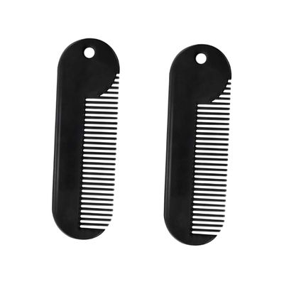 minkissy 2pcs Zinc Alloy Beard Comb Portable Hair Styling Tool for Men Grooming Accessory for Beard Hair for Travel and Everyday Use Black