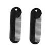 minkissy 2pcs Zinc Alloy Beard Comb Portable Hair Styling Tool for Men Grooming Accessory for Beard Hair for Travel and Everyday Use Black view 1