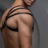 OLIns Man Leather Harness Punk Gay Adjustable Buckle Straps Clubwear Costume (Color:Black,Size:One Size) view 2