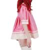 ASNAT Natural latexPink and White Sexy Loose Latex Dress with Half Sleeves Pull On Rubber Uniform Playsuit Bodycon,Pink with White,M view 2