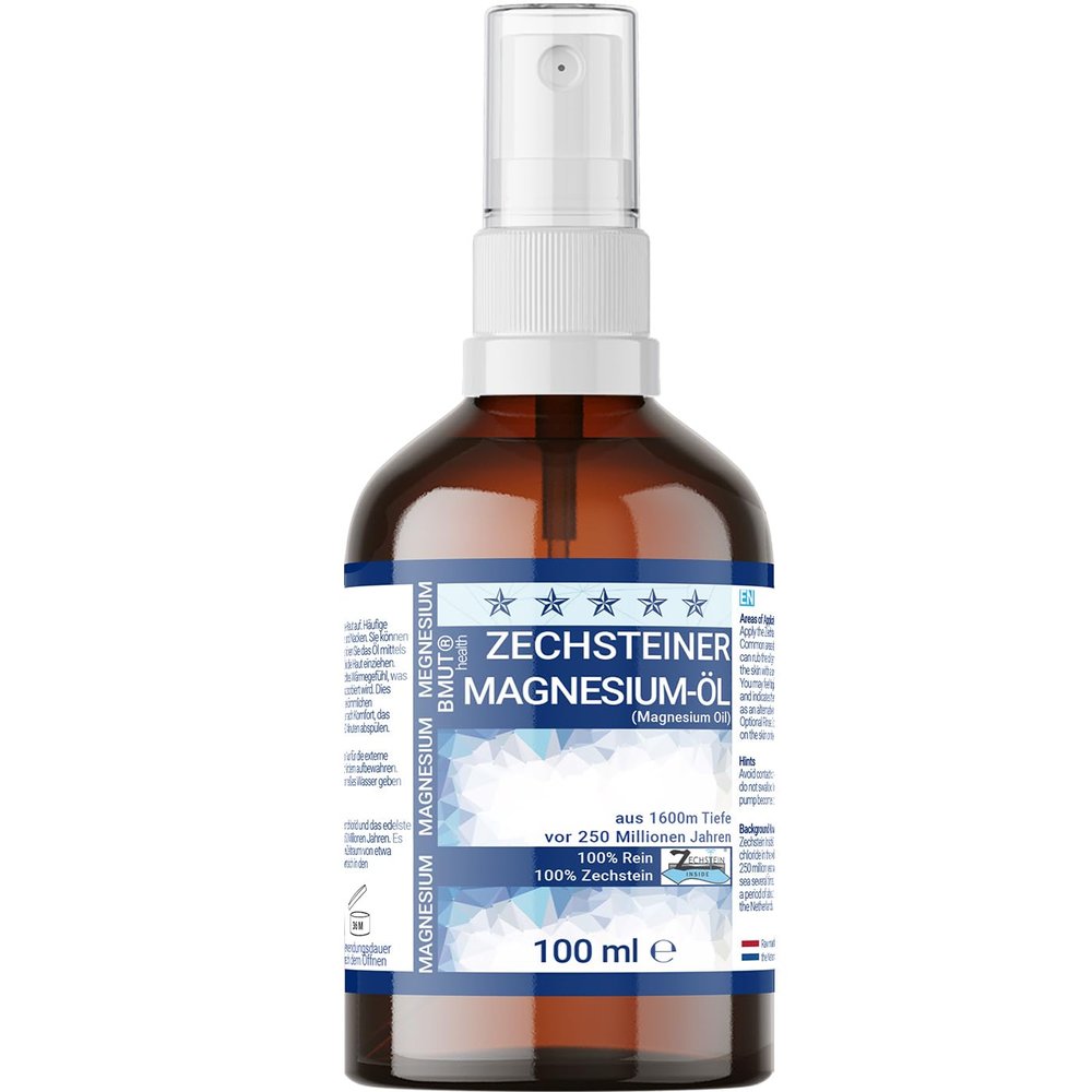 100 ml Magnesium Oil Spray | 100% Zechstein | For Skin Massage Sports & Muscle Relaxation | Spray Bottle Magnesium Oil