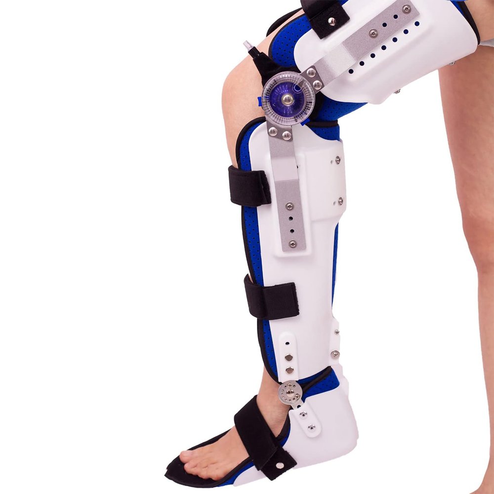 Knee Brace, Knee Ankle Foot Orthosis KAFO Brace Fixed Stiff Thigh Knee Joint Ankle Foot Spport and Ankle Fixator - Universal Size