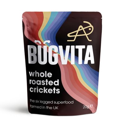 Whole Roasted Crickets (Edible Insects) | 20g | Unseasoned | Farmed in The UK | Bugvita, The Six Legged Superfood