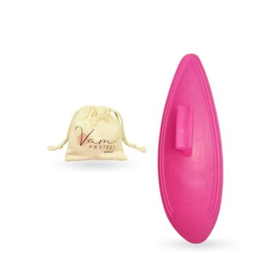 Vam Protect - Intimate Protection Waxing, Shaving, Sport, Pregnancy, Tight Clothing - 4 Sizes in 1 - Comfort, Safety, Versatility - Simple dark pink version with printed pouch 100% cotton
