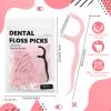 Baderke 200 Count Dental Floss Picks Bulk Non Breakable Dental Floss Flossers for Adults Tooth Picks Flossers Teeth Cleaning Dental Floss Flossers for Family Pack Travel (Light Pink) view 2