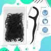 Baderke 600 Count Dental Floss Picks Bulk Non Breakable Dental Floss Flossers for Adults Tooth Picks Flossers Teeth Cleaning Dental Floss Flossers for Family Pack Travel (Black) view 2