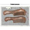 Karriter Sandalwood Wide Tooth Comb Curly Hair Portable Coarse Tooth Wooden Comb Hair Massage Tool Fine view 3