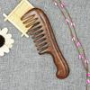 Karriter Sandalwood Wide Tooth Comb Curly Hair Portable Coarse Tooth Wooden Comb Hair Massage Tool Fine view 4
