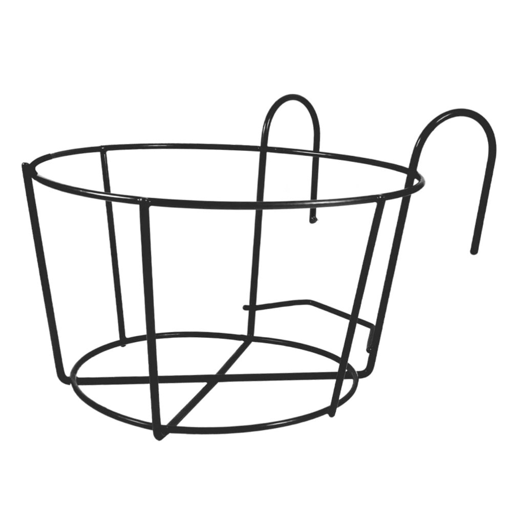 2pcs Window Box Planters Indoor Plant Hanger Indoor Planters Fence Hanging Baskets Flower Pot Hangers Hanging Fence Flowerpot Supporting Planter Holder Plant Pot Hanging Shelf Deck/9 ( Color : Black ,