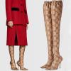 WOkismD 9.5CM/3.74IN Large Size Pointed Toe Sexy Printed Elastic Over-The-Knee Boots for Women Catwalk Super High Stiletto Socks Boots,Brown,40 view 2