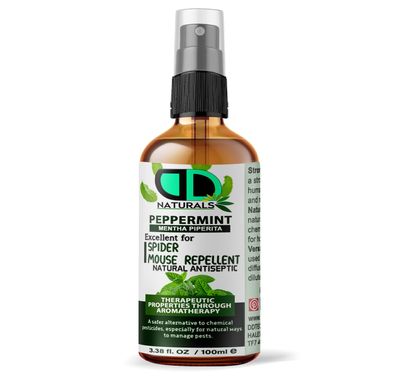 Spider & Mouse Insect Repellent with Peppermint Essential Oil - Body Oil Deet Free (100ml Glass Spray)