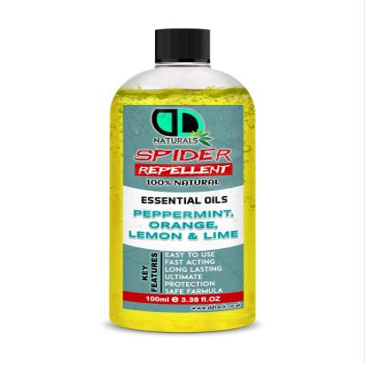 DD Teck Spider Repellent with Peppermint, Lemon, Lime & Ornge Essential Oil - Body Oil Deet Free (100ml Cap)