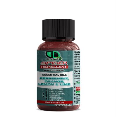DD Teck Spider Repellent with Peppermint, Lemon, Lime & Ornge Essential Oil - Body Oil Deet Free (10ml Cap)