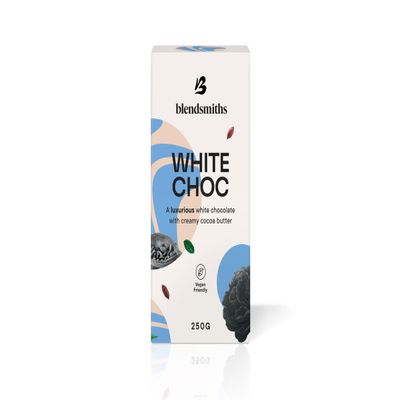 BLENDSMITHS | White Chocolate Blend | White Chocolate and Vanilla Drinking Chocolate | White Hot Chocolate | 250g Box - 11 servings