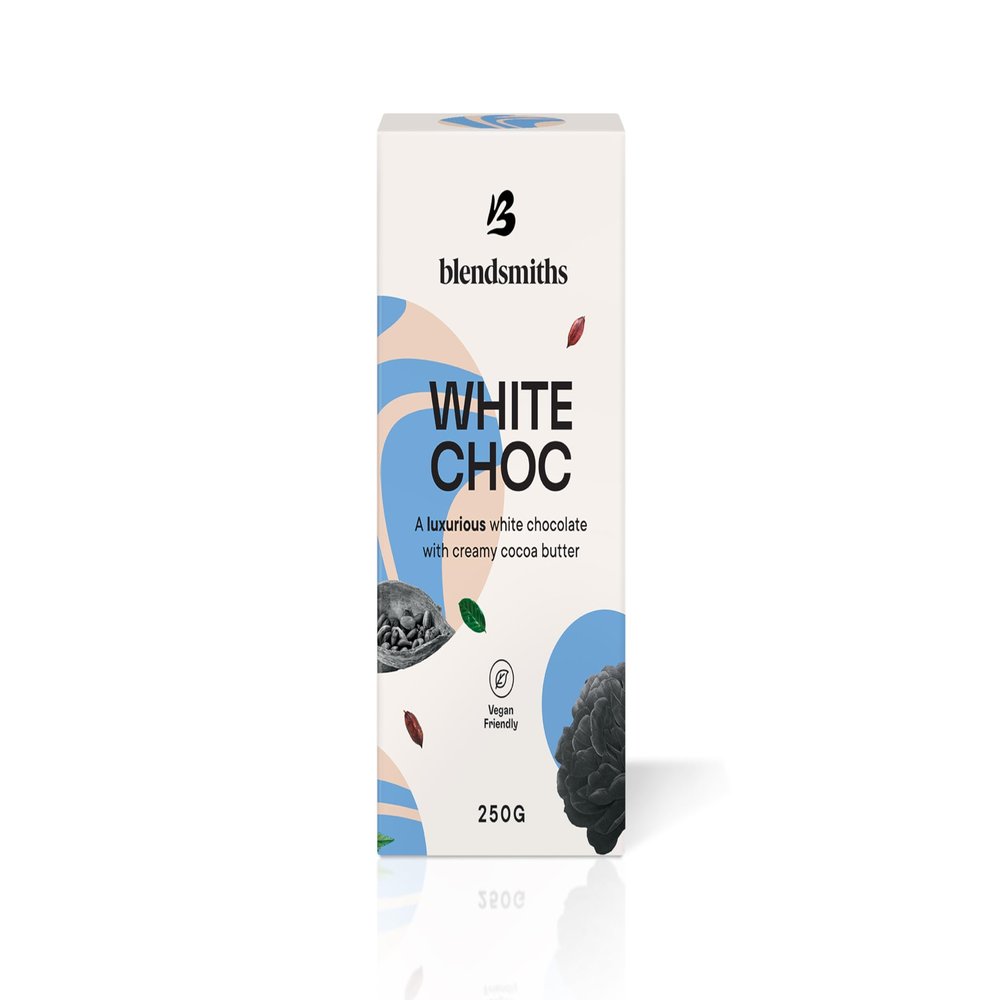 BLENDSMITHS | White Chocolate Blend | White Chocolate and Vanilla Drinking Chocolate | White Hot Chocolate | 250g Box - 11 servings