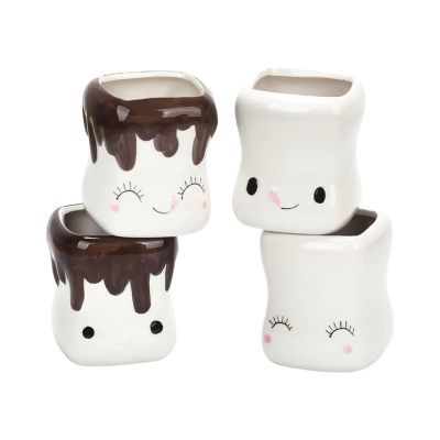 djuna Cute Marshmallow Cups, Hot Chocolate Mugs Hot Cocoa Mugs, Marshmallow Anniversary Wedding Christmas Valentine Birthday (no handle)