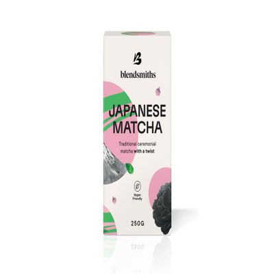 BLENDSMITHS Ceremonial Matcha Latte Blend, Authentic Japanese Green Tea | 250g Box, 30 servings