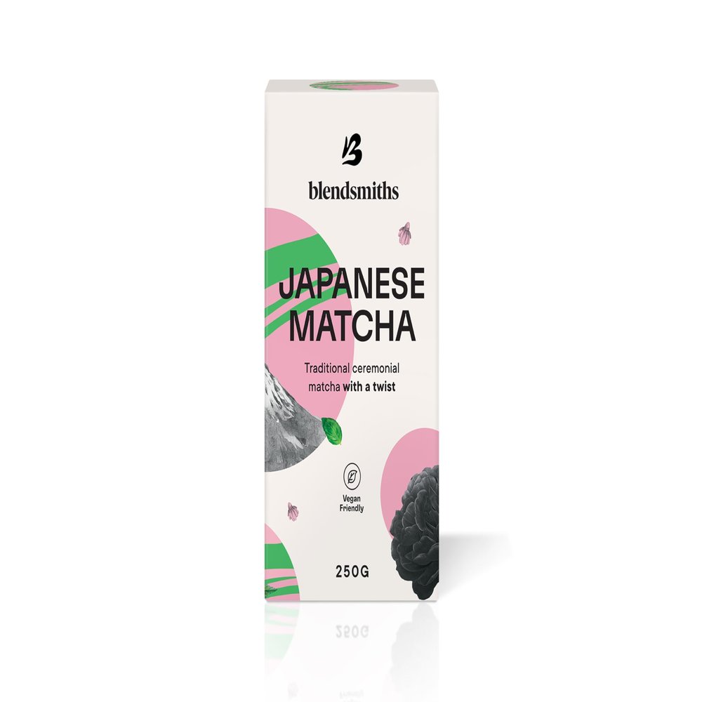 BLENDSMITHS Ceremonial Matcha Latte Blend, Authentic Japanese Green Tea | 250g Box, 30 servings